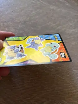 TOPPS MOVIE 1999 POKEMON BLASTOISE SQUIRTLE WARTORTLE RARE MINT TRIO STICKER NNO - Image 3