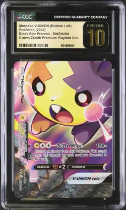 CGC 10 PRISTINE Morpeko V-Union SWSH289 Black Star Promo Bottom Left Pokemon - Image 1
