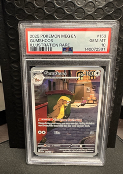 2025 Pokemon Meg EN Mega Evolution - Gumshoos #153 Illustration Rare - PSA 10 - Image 1