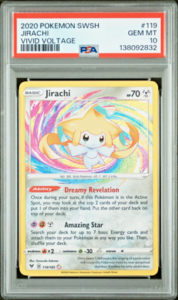 PSA 10 GEM MINT - Pokemon TCG Jirachi Amazing Rare Vivid Voltage 119/185 Holo - Image 1