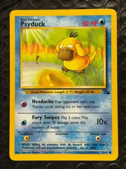 Psyduck 53/62 Base Set Series Fossil COMMON Basic Pokemon Card 1999 WOTC NM - Image 1