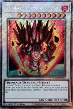 RA04-EN139 JURRAC METEOR PLATINUM SECRET RARE 1ST EDITION YuGiOh CARD - Image 1