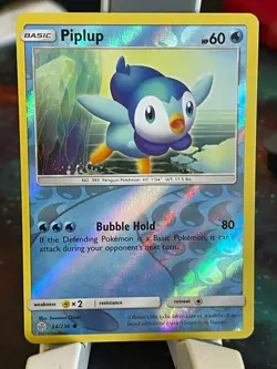 POKEMON POKEMON PIPLUP 54/236 COMMON REVERSE HOLOFOIL COSMIC ECLIPSE NM CARD - Image 1