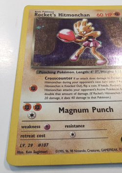 2000 Pokemon Gym Heroes Unlimited Rocket's Hitmonchan Holo 11/132 MP/Dmg - Image 2