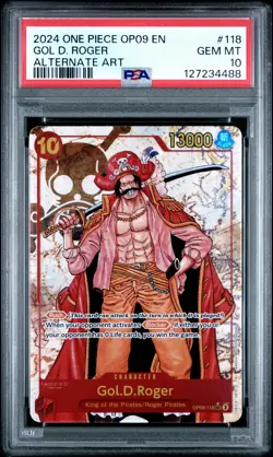 PSA GEM MT 10 - Gol D. Roger 118 One Piece Op09-Emperors In The New World - Image 1