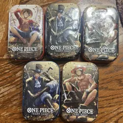 One Piece Card Game Tin Pack Set Vol. 2. Lot Of 5 Tins Sealed. OP-13 - Image 1