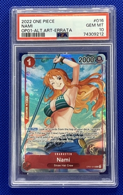 One Piece CCG BETA Nami Alt Art OP01-016 Romance Dawn PSA 10 GEM MINT 💎 x1 - Image 1