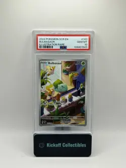 Pokemon TCG Bulbasaur Stellar Crown Illustration Rare Holo Card 143/142 PSA 10 - Image 1