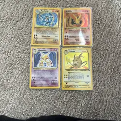 4 Pokemon Base Set Holo Cards - Image 1