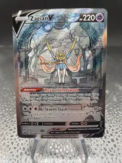 Pokemon TCG Zacian V Crown Zenith: Galarian Gallery NM Chase Card #GG48 Gifts - Image 1
