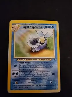 Pokemon TCG Light Vaporeon Neo Destiny Card 52/105 Unlimited Uncommon - MP - Image 1