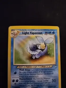 Pokemon TCG Light Vaporeon Neo Destiny Card 52/105 Unlimited Uncommon - MP - Image 2