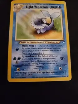 Pokemon TCG Light Vaporeon Neo Destiny Card 52/105 Unlimited Uncommon - MP - Image 3