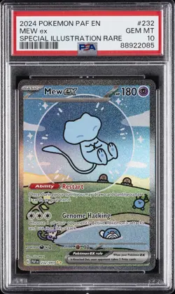 2024 POKEMON PAF EN-PALDEAN FATES SPECIAL ILLUSTRATION RARE #232 MEW EX PSA 10 - Image 1