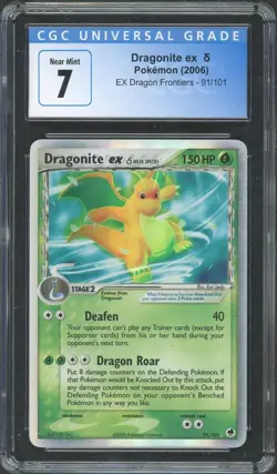 2006 Pokemon EX Dragon Frontiers Dragonite Holo 91/101 CGC 7 - Image 1
