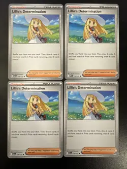 4x Lillie’s Determination MEG 119/132 Mega Evolution Pokemon Playset - Image 1