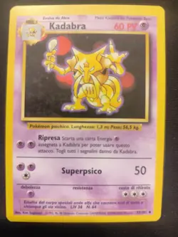 Carta Pokemon SUGIMORI PSA KADABRA 32/102 SET BASE ITA 1995 OLD BGS CGC NO HOLO - Image 1