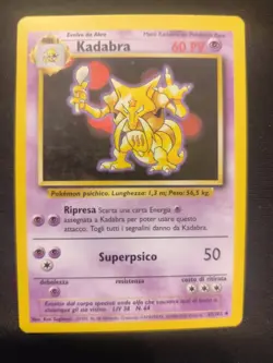 Carta Pokemon SUGIMORI PSA KADABRA 32/102 SET BASE ITA 1995 OLD BGS CGC NO HOLO - Image 2