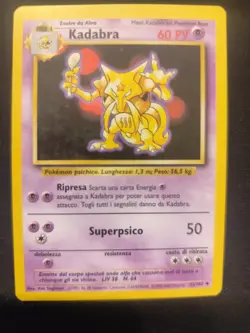 Carta Pokemon SUGIMORI PSA KADABRA 32/102 SET BASE ITA 1995 OLD BGS CGC NO HOLO - Image 3