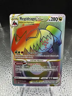 Pokemon Regidrago VSTAR 201/195 Silver Tempest Rainbow Secret Rare Holo NM - Image 1