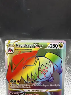 Pokemon Regidrago VSTAR 201/195 Silver Tempest Rainbow Secret Rare Holo NM - Image 3