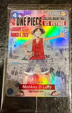 Qty 7 One Piece Monkey.D.Luffy College Basketball US Voyage P-055 Gonzaga Sealed - Image 4