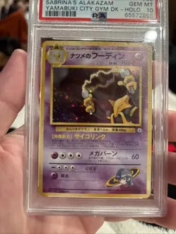 1999 POKEMON JAPANESE YAMABUKI CITY GYM DECK SABRINA'S ALAKAZAM #65 HOLO PSA 10 - Image 4