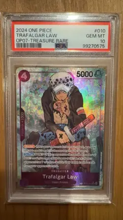 One Piece TCG CCG Trafalgar Law ST10-010 Treasure Rare PSA 10 - Image 1