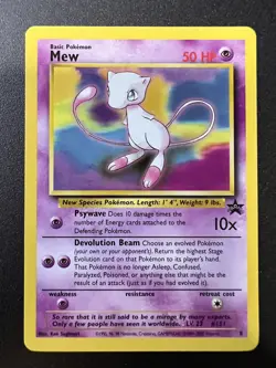 Mew WoTC Black Star Promo 8 Pokemon Card Vintage NM/LP (25) - Image 1