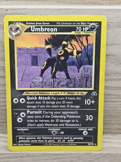 Pokemon Card TCG Umbreon #32/75 Rare Non-holo Neo Discovery 2001 Vintage (29) - Image 1