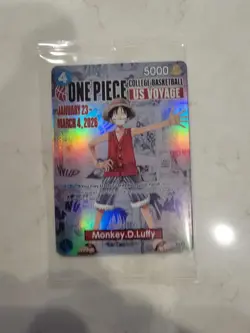 One Piece Monkey D. Luffy US Voyage College Basketball Promo Card Gonzaga SEALED - Image 1