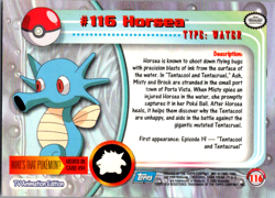 2000 Horsea #116 - Topps Blue Logo - Series 2 - Pokemon Card -LP NON HOLO - Image 2