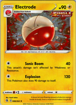 Electrode - 088/264 - Cosmos Holo - Promo - Fusion Strike - Pokemon Card - NM/M - Image 1