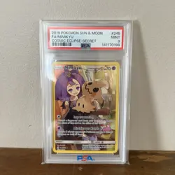 2019 Pokemon Sun & Moon Cosmic Eclipse Secret #245 Full Art Mimikyu PSA 9 - Image 1