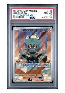 2025 POKEMON MEG EN-MEGA EVOLUTION ILLUSTRATION RARE #146 MARSHADOW PSA 10 - Image 1
