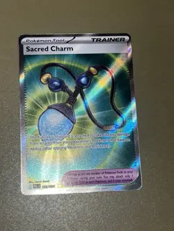 Pokemon TCG trainer Sacred Charm 122/094 English NM Full Art Phantasmal Flames - Image 1