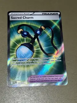 Pokemon TCG trainer Sacred Charm 122/094 English NM Full Art Phantasmal Flames - Image 3