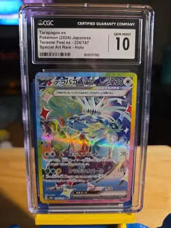 CGC 10 Gem Mint Terapagos ex SAR 226/187 Terastal Festival Pokemon TCG - Image 2
