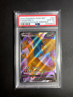 CHARIZARD V PSA 10 GEM MINT BLACK STAR PROMO SWSH050 CHAMPIONS PATH POKEMON 2020 - Image 1