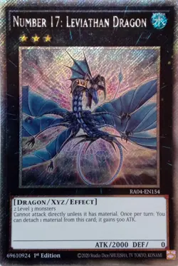 RA04-EN154 NUMBER 17: LEVIATHAN DRAGON PLATINUM SECRET RARE 1ST ED YuGiOh CARD - Image 1