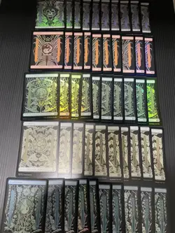 MTG Basic Lands ALL FOIL x50 Full Art Set of 10 Each Phyrexian All Will Be One - Image 1