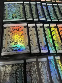 MTG Basic Lands ALL FOIL x50 Full Art Set of 10 Each Phyrexian All Will Be One - Image 4