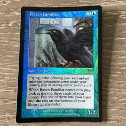 RAVEN FAMILIAR 1999 URZA'S LEGACY MTG FOIL LP Magic: The Gathering - Image 1