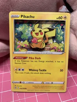 Pokemon TCG Pikachu Handmade 3D Card with UV Resin Detail - Image 1