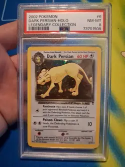 2002 Pokemon Legendary Collection Dark Persian Holo #6/110 Psa 8 - Image 1