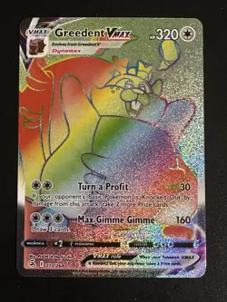 Greedent VMAX 272/264 Pokemon Fusion Strike Secret Rare Rainbow Holo NM - Image 1