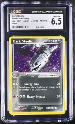 CGC 6.5 Pokemon Dark Steelix 10/109 2004 EX Team Rocket Returns Rare Holo - Image 1