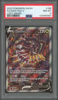 2022 Pokemon Lost Origin Giratina V 186/196 PSA 8 - Image 1