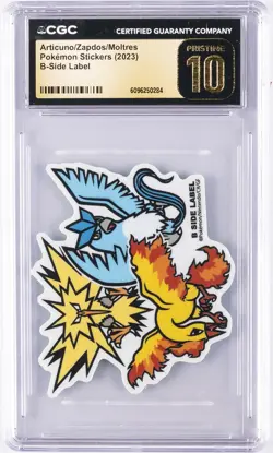 2023 POKEMON STICKERS B-SIDE LABEL ARTICUNO/ZAPDOS/MOLTRES CGC 10 PRISTINE - Image 1