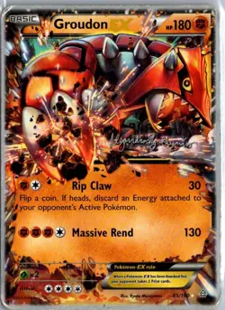 Pokemon TCG Groudon-EX 85/160 Primal Clash Holo HP/ Creases - Image 1